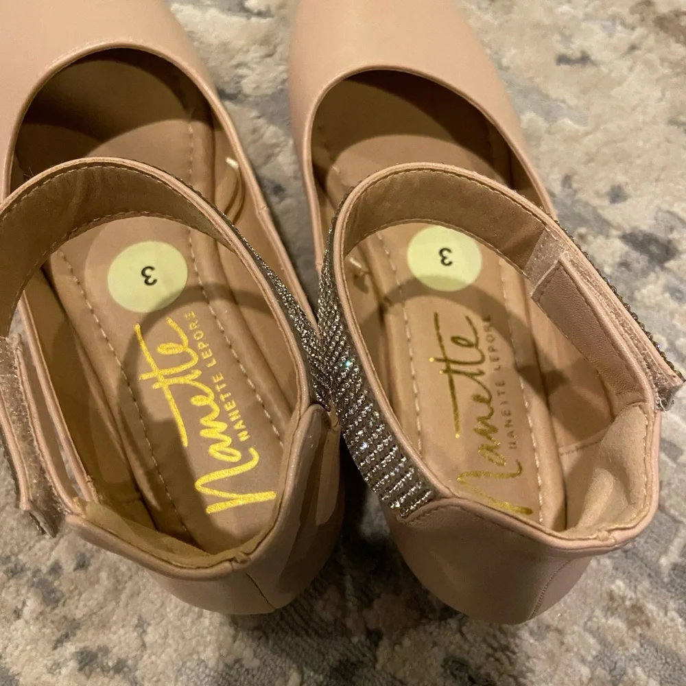 Nanette Lepore glitter flats, girls 3
